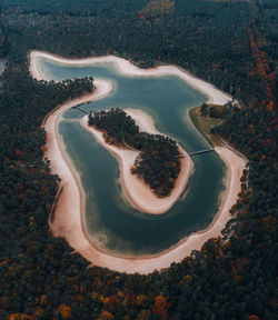 High angle view of road passing through landscape