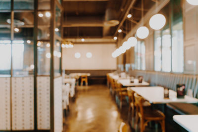 Defocused image of people at supermarket