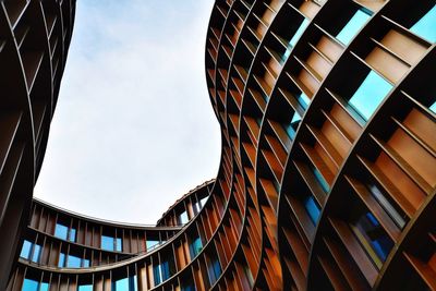 Low angle view of modern building against sky