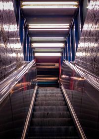 Low angle view of escalator