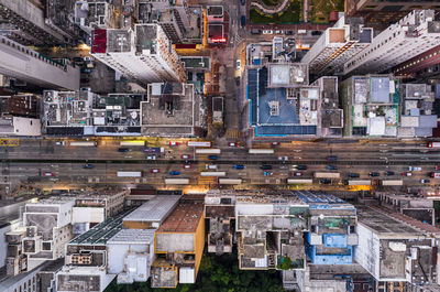 Directly above shot of buildings in city