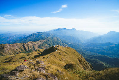 Scenic view of mountains against sky