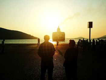 Silhouette of man at sunset