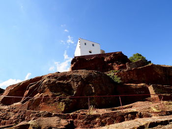 Low angle view of fort against sky