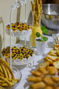 Close-up of food on table