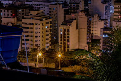 Long exposure urban night photography with buildings and lights of a brazilian city