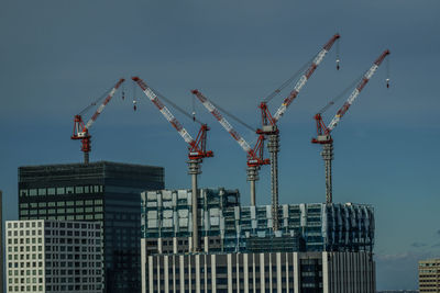 Cranes at construction site