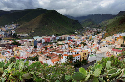 High angle view of town