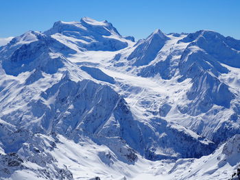 Scenic view of snowcapped mountains