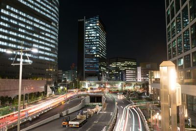 City lit up at night