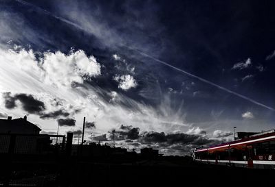 Low angle view of vapor trail in sky