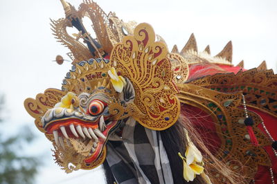 Close up of dragon costume