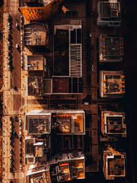 Full frame shot of illuminated stack of building