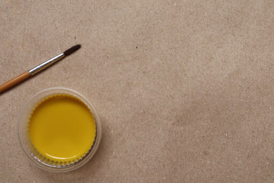 High angle view of tea on table