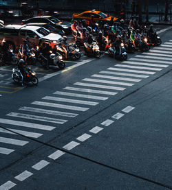 View of traffic on city street