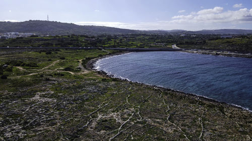 High angle view of dam