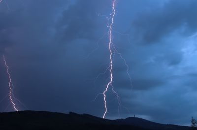 Low angle view of lightning in sky