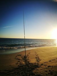 Scenic view of beach against clear sky