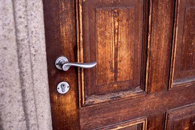 Close-up of wooden door