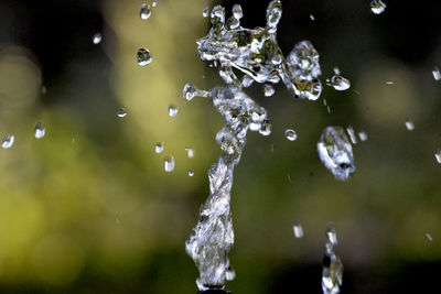 Close-up of water drops levitating