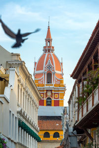 Low angle view of cartagena cathedral against sky