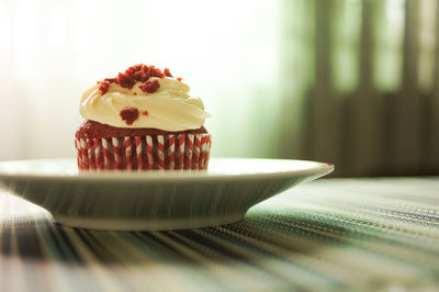 Close-up of ice cream on table