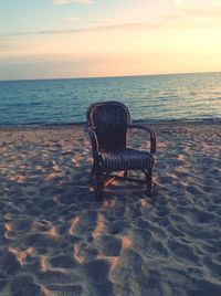 Scenic view of sea at sunset