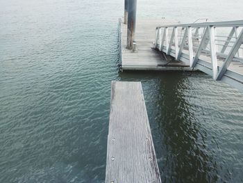 High angle view of pier over sea