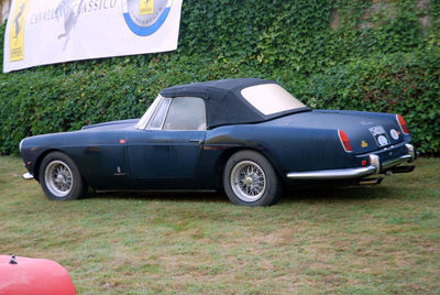 Vintage car on field