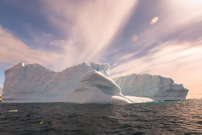 Scenic view of sea against sky during winter