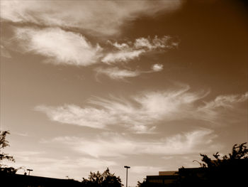 Low angle view of cloudy sky