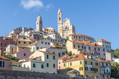 Landscape of the historic center of cervo with his beautiful church