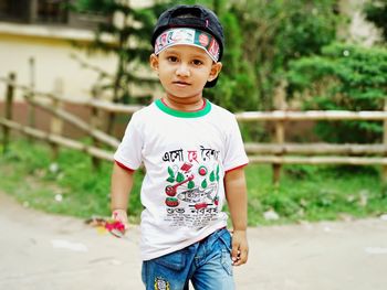 Portrait of boy standing