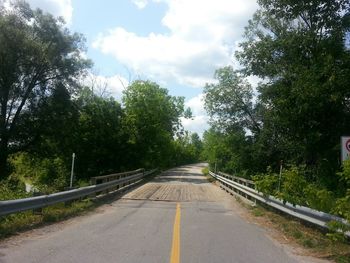 Road passing through forest