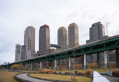 Bridge over river against sky