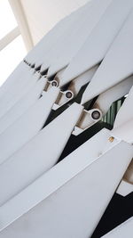 Low angle view of white roof