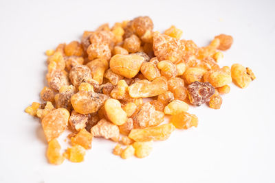 Close-up of food on white background