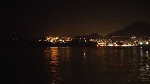 View of illuminated cityscape at night