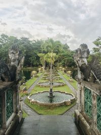 View of bridge against cloudy sky