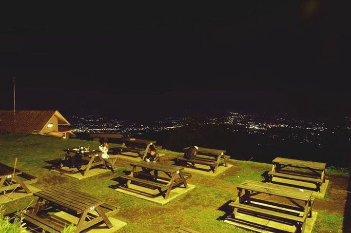 architecture, building exterior, built structure, high angle view, landscape, field, green color, grass, agriculture, house, outdoors, roof, rural scene, night, nature, tranquility, no people, farm, clear sky, copy space