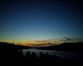 Scenic view of lake against sky at sunset