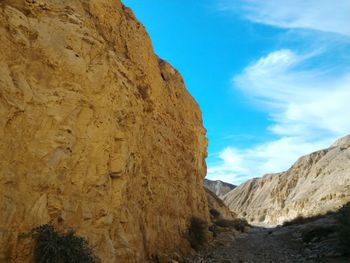 Rocky landscape against blue sky