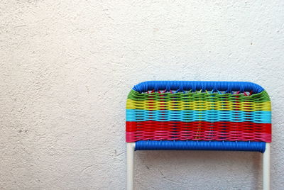 Close-up of multi colored chair