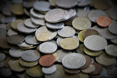 Full frame shot of coins