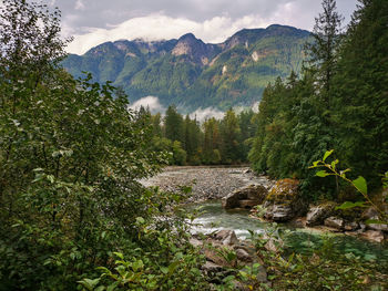 Scenic view of mountains against sky