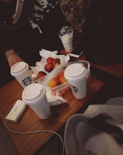 Close-up of breakfast served on table