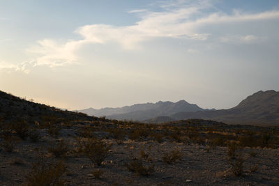 Scenic view of mountains against sky