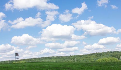 Scenic view of field against sky