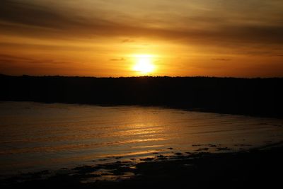 Scenic view of sea during sunset