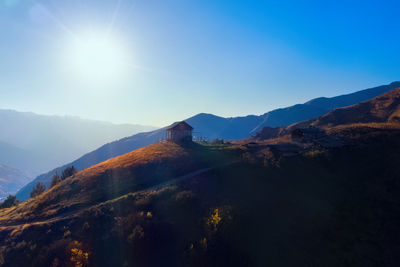 Scenic view of mountains against clear sky